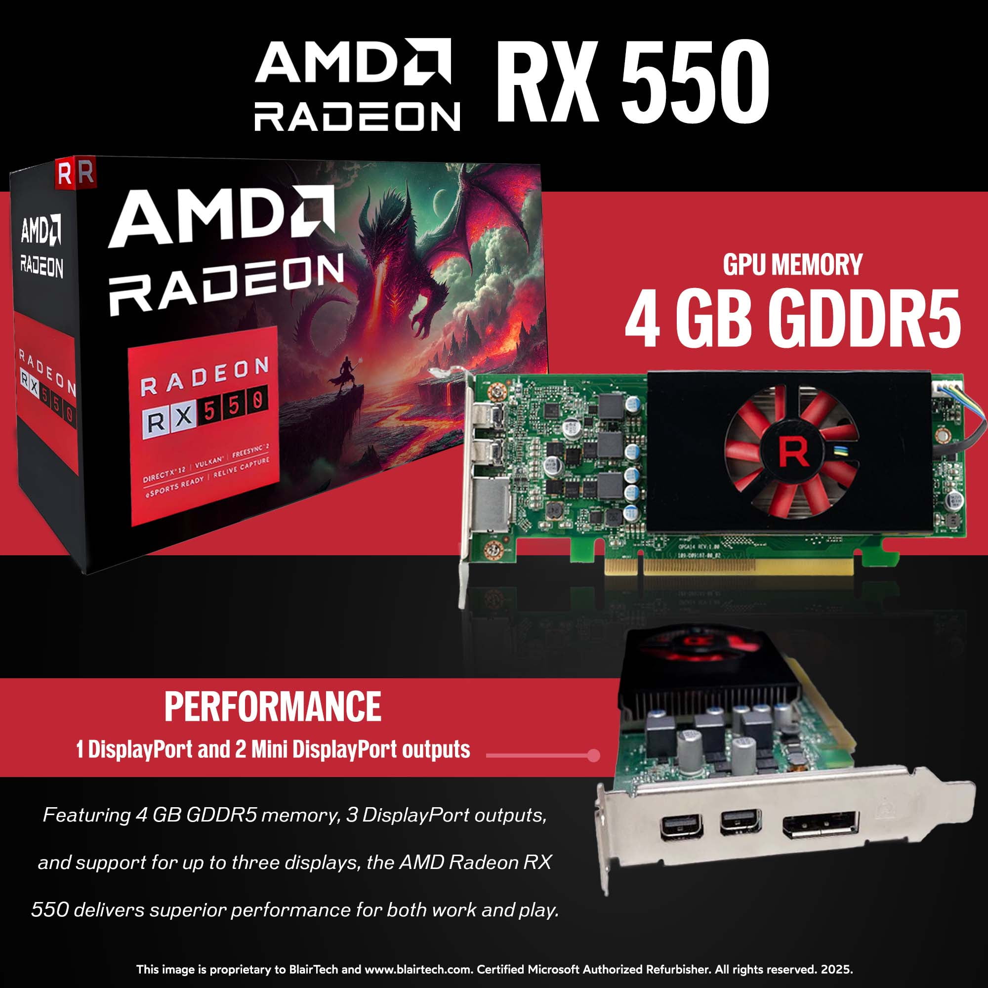 Restored Blair Tech 600G4 PC Gaming Computer Combo - 24" Periphio Gaming Monitor - Periphio RGB Keyboard, Speakers, 2K Webcam, & Mouse (Refurbished)