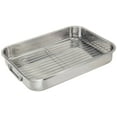 thumbnail image 1 of ExcelSteel Multiuse with Rack and Foldable Handles for Easy Storage Stainless Steel Roasting Pan, 15.25", Stainless, 1 of 5