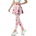 thumbnail image 2 of COEQINE Breathable Yoga Skirted Legging for Women with Pockets Pink Stripes and Paw Prints Pattern Pleated Tennis Skirts with Leggings Comfy Breathable Golf Leggings, XS, 2 of 7