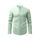 thumbnail image 1 of pstuiky camisetas de manga larga para hombre, Camisa de negocios tipo cárdigan con cuello alto liso a la moda para hombre con botones top de hombre m, 1 of 6