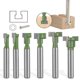 thumbnail image 1 of Fresa para ranuras en T, brocas para enrutador con forma de ranura en T de 6,35 mm, juego de 6 brocas para enrutador con ranura en T con vástago para herramientas eléctricas y herramientas para traba, 1 of 5