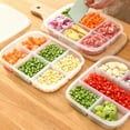 thumbnail image 5 of SPRING PARK Divided Veggie Tray with Lid Vegetable Storage Square Appetizer Relish Serving Platter with 5/6 Compartment Snack Containers for Food Fruit Small Refrigerator Organizer Bins Produce Saver, 5 of 7