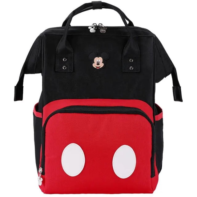 Disney-Bolsa de pañales para bebé, mochila de dibujos animados de Mickey, marca de lujo, impermeable, a la moda
