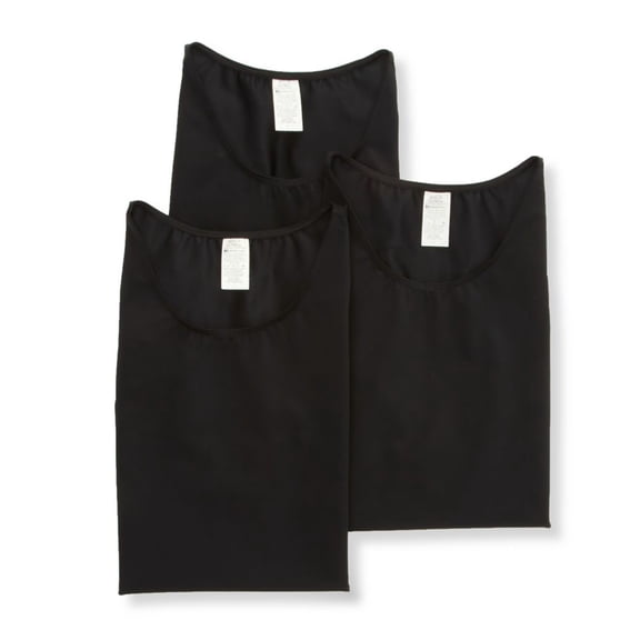 Men's Insta Slim TS00N3 Slimming Compression Sleeveless Crew Tank - 3 Pack (Black S)