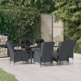 thumbnail image 1 of vidaXL 7 Piece Garden Dining Set Dark Grey Poly Rattan, 1 of 5