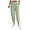 Green, variant on Women's Solid Color Zipper Slacks With Angled Pockets Straight Leg Pant
