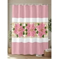 thumbnail image 4 of Pink Poinsettia Shower Curtain Set ，Waterproof Fabric Shower Curtains Christmas Winter Pink Flowers Shower Curtains for Bathroom,Bathroom Decor 72"x72", 4 of 6