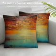 thumbnail image 3 of Creowell  Couch Pillows for Living Room Vintage Abstract Teal and Orange Decorative Throw Pillow Covers Teal Pillow Cover for Bedroom Sofa Outdoor Pillow Covers, 3 of 5