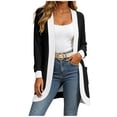 thumbnail image 3 of Women's Long Sleeve Loose Fit Solid Color Knit Cardigan Placket Open Front Tops Comfy Soft Lightweight Casual Daily | CSEONE,White XL, 3 of 6