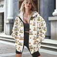 thumbnail image 3 of FOR U DESIGNS Sunflower Elephant Zip Up Hooded Cardigan for Women Trendy Oversized Hoodies Size XS Lightweight Hooded Sweatshirt Full Zipper Front Women Long Sleeve Sportswear, 3 of 7