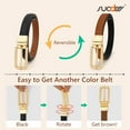thumbnail image 3 of Women Reversible Leather Belt with Rotating Pin Buckle for Jeans Pants Dresses, 3 of 6