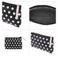 thumbnail image 3 of 1 Pc Women Durable Dots Cosmetic Bag for Travel Vacation Bathing Wedding Black Canvas, 3 of 3
