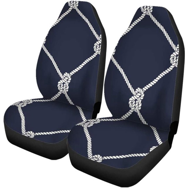 Juego de 2 fundas para asientos de coche ABPHQTO Cuerda náutica protector universal