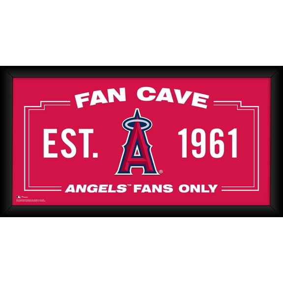 Los Angeles Angels Framed 10" x 20" Fan Cave Collage