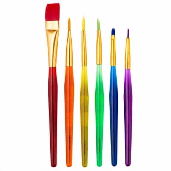 12 Packs: 6 ct. (72 total) Taklon Bristle Paintbrushes by Creatology