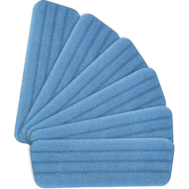 BRILLAR Juego de almohadillas de microfibra para trapeador, paquete de 6, almohadillas de repuesto para limpieza en seco y húmedo para trapeadores en aerosol y Reveal