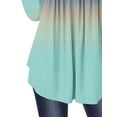 thumbnail image 2 of KVMeteor Womens Printed Henley V-Neck Casual Blouse Pleated Button Tunic Shirt Top, 2 of 4