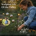 thumbnail image 4 of Cheapark Metal Sculpture Lily of the Valley Art Statue Rustic Craft Piece for Garden Courtyard Lawn Outdoor Landscape High end Decor, 4 of 6