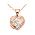 thumbnail image 1 of Collier Pendentif Médaillon Cœur en Or Rose Rose 14K avec Chaîne, 1 of 4