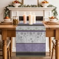 thumbnail image 2 of Table Runner - 48 Inch Long, Purple Geometric Kitchen Dining Table Runner Dresser Scarves, Stripes Boho Spring Flowers Country Rural Farmhouse Decor for Coffee Tables Wedding Party Banquet, 2 of 8