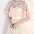 thumbnail image 5 of XIAOCHA Women's Lace Scallop Shrug Short Sleeve Cropped Shrugs Oktoberfest Party Capelet Bolero, 5 of 5