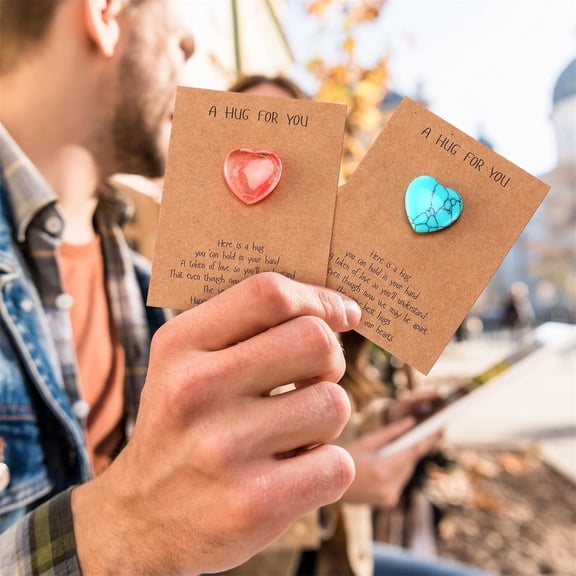 ZLKMQM Valentines Day Gem Gifts for Kids - 24 Pack Prefilled Valentine's Day Cards with Heart-shaped Gemstone for School Classroom Class Party Favor, Valentine Rock Crystal Exchange Gift