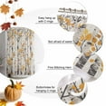 thumbnail image 5 of Shower Curtain 66"W x 72"L Brown Leaves Gray Forest Watercolor Fabric Shower Curtains Set with Hooks Water Repellent Bathroom Curtains Machine Washable Bathroom Accessories, 5 of 6