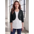thumbnail image 2 of Roaman's Women's Plus Size Bolero Cardigan With Three Quarter Sleeves, 2 of 5