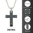 thumbnail image 5 of Metro Jewelry Black Ion Plated Stainless Steel Rustic Cross Pendant - 24 Inch Round Box Chain, 5 of 6