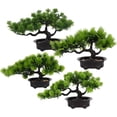 thumbnail image 3 of Inteprter Árboles de bonsái artificiales de alta simulación verde, plantas en macetas de plástico resistentes y duraderas fáciles Decoración XB54-C017, 3 of 6