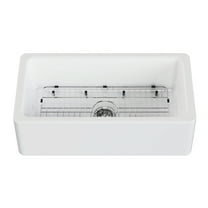 Gourmetier KGPF331810YBC 33" Fireclay Farmhouse Kitchen Sink, Glossy White