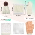 thumbnail image 6 of Grofry 3 Pcs/Set Beanie Scarf Gloves Set Thick Knitted Warm Cap Gloves Elastic Ear Windproof Outdoor Cycling Dome Neck Warp Set, 6 of 8