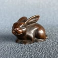 thumbnail image 4 of Solid Brass Rabbit Tea Pet Figurine Chinese Zodiac Bunny Animal Sculpture Desktop Ornament Meditation Decor Collectible, 4 of 11