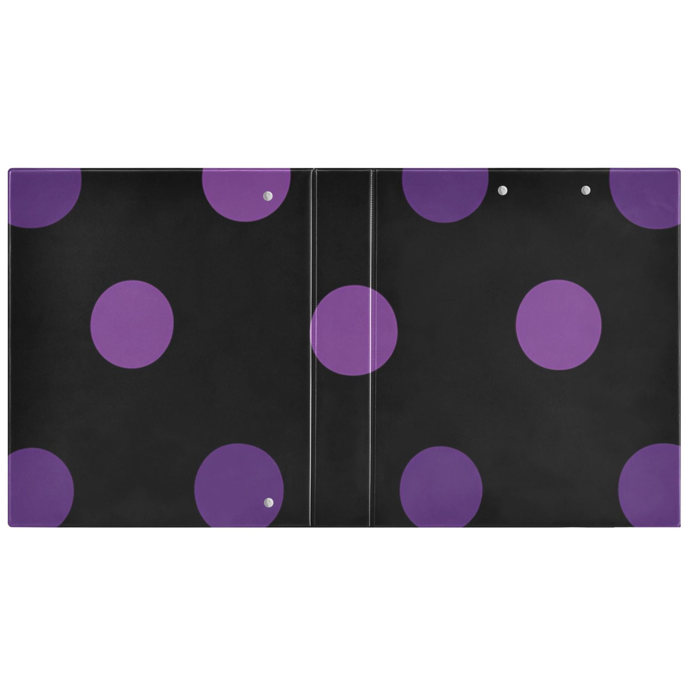 Purple Polka Dot 3 Ring Binders 1.5 inch Hardcover File Folders with Interior Pockets A4 Size Organizer for School Office Hospital