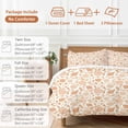 thumbnail image 6 of Vintage Wallpaper Bedding Duvet Cover Set Twin Size 4 Pieces Orange Flower Plants Vintage Bedding Set with Zipper Closure, 1 Comforter Cover 68x86 Inches 1 Flat Sheet & 2 Pillow Cases, 6 of 7