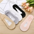 thumbnail image 2 of Peacock Feather Lace Boat Socks Women's Summer Thin Breathable Invisible Socks Silicone Non-slip Non-falling Heel Shallow Mouth Socks for Children, 2 of 6