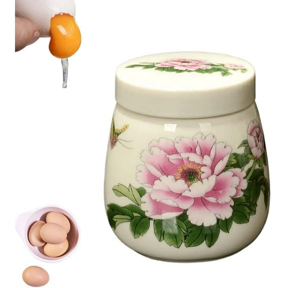 Ceramic Egg Cooker, 220ml Coddle Egg Cups with Lids, Porcelain Soft Boiled Egg Maker for Steamed Egg Dish, Chawanmushi & Dessert, Dishwasher Safe Breakfast Cups