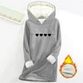 thumbnail image 2 of ShiShine Women's Sherpa Fleece Pullover Hoodie Love Hearts Print Long Hooded Top Winter Warm Fashion Loungewear, 2 of 3
