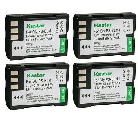 Kastar BLM1 Battery 4-Pack Replacement for Olympus EVOLT E-500 E500 EVOLT E-510 E510 C-5060 C-5060 wide Camedia C-5060 Wide Zoom C-7070 C-8080 Camera