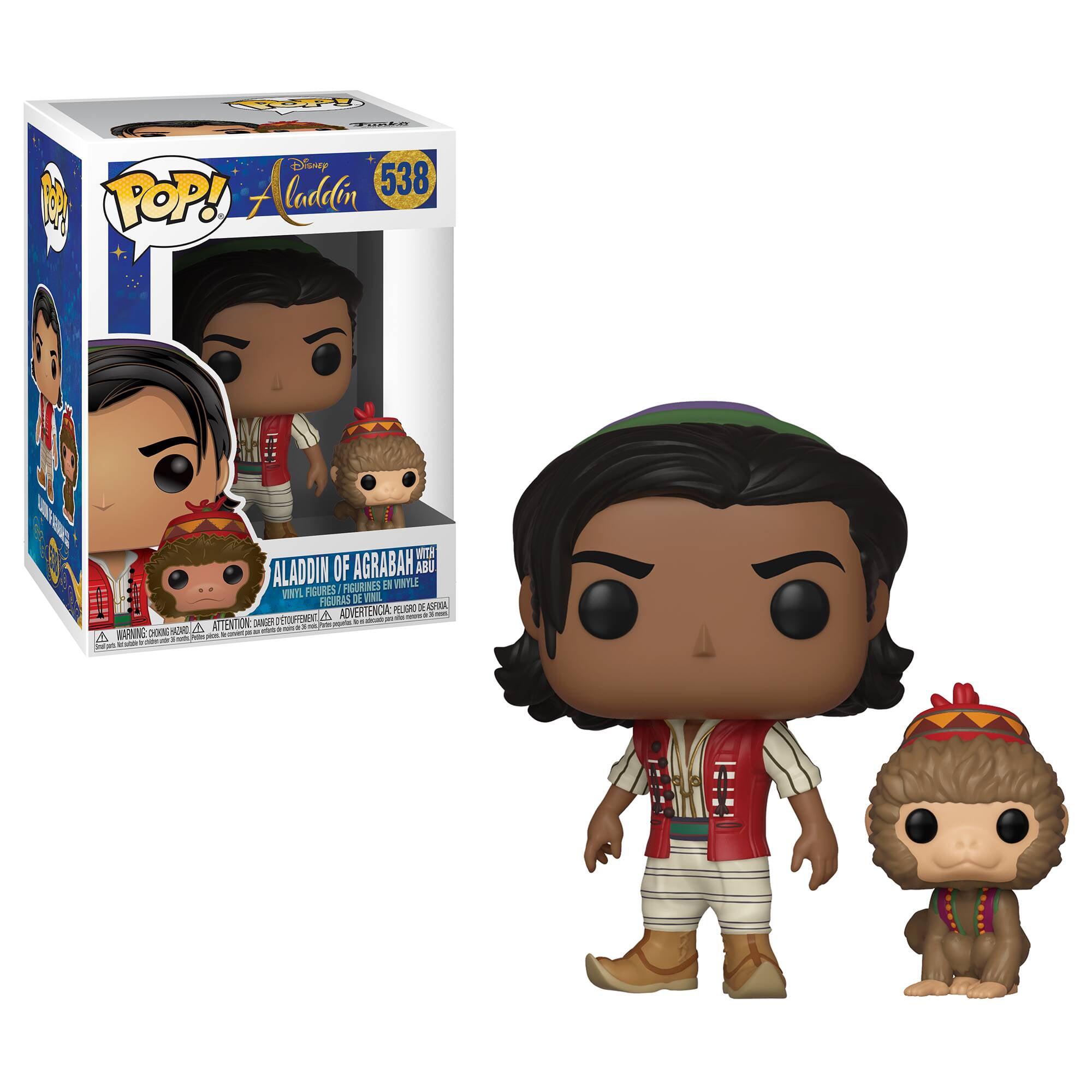 Funko POP! Disney Aladdin: Prince Ali, Jasmine in Disguise (Possible  Limited Chase Edition), Elephant Abu, Genie with Lamp (Collector's  Edition)