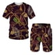 thumbnail image 3 of Conjunto de camiseta y pantalones cortos de manga corta holgados con cuello redondo y cadena de estilo europeo con estampado 3D nuevo de verano para niños, 3 of 5