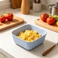 thumbnail image 6 of Square Cereal Bowl, Plastic Serving Bowl Portable for Picnic Snack Salad Dessert, Lightweight Reusable Soup Bowl for Home Camping Travel, Blue, 6 of 6