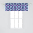 thumbnail image 2 of Ambesonne Ikat Valance Pack of 2, Tribal Abstract Ogee Shapes, 54"X18", Purple Sky Blue and Pink, 2 of 2