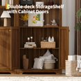 thumbnail image 5 of Luku 71.6" Tall Arched Storage Cabinet, 5-Tier Wooden Pantry with Doors & Adjustable Shelves, Arch Organizer, 5 of 8