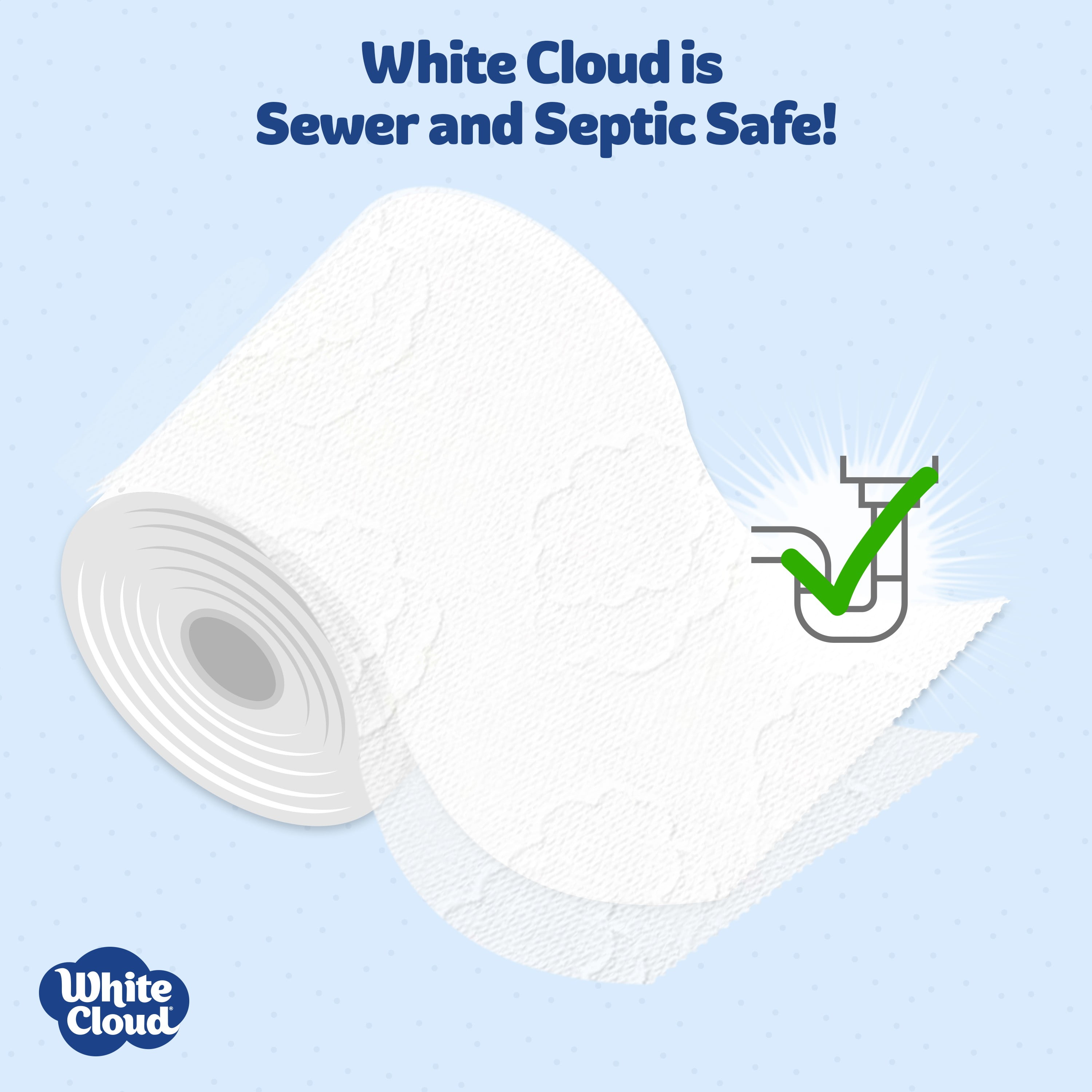 White Cloud Ultra Strong & Soft Toilet Paper, 12 Mega Rolls, Purple