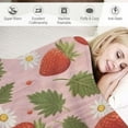 thumbnail image 3 of Nawypu  Strawberry Blanket, Pink Throw Blanket Gifts for Fruit Lovers, Soft Lightweight Red Strawberry Flower Flannel Blanket, Cozy Bedding Blanket for Kids Girl, Couch, Chair, Bedroom,, 3 of 6