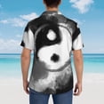 thumbnail image 4 of Pofeuu Yin And Yang Print Hawaiian Shirt for Men Sleeves Casual Button Down Summer Beach Dress Shirts T-Shirts,Medium, 4 of 7