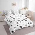 thumbnail image 2 of Homewish Cute Dog Paws 7-Piece Twin Bedding,Cartoon Pet Themed Bedding Comforter Set,White,Polkadot Reversible, 2 of 8