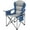 Blue, variant on Oversized Camping Chair, Folding Chairs with Padded Back and Armrest, Steel Frame with Cooler Bag, Storage Netting Cup Holder, Black