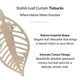 thumbnail image 3 of Evideco French Home Goods Curtain Holdbacks Champagne Gold Leaf Curtain Tiebacks Set of 2, 3 of 7